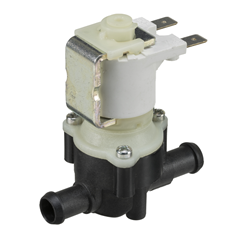 Hosetail connections, 2-way normally open solenoid valve, 230V AC